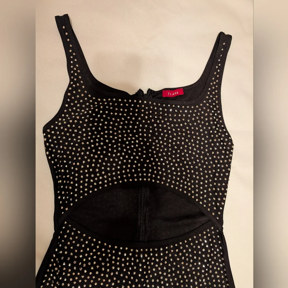 NWT Hot Miami Styles Sparkly Rhinestone Cut-Out Women's Jumpsuit - Picture 5 of 12